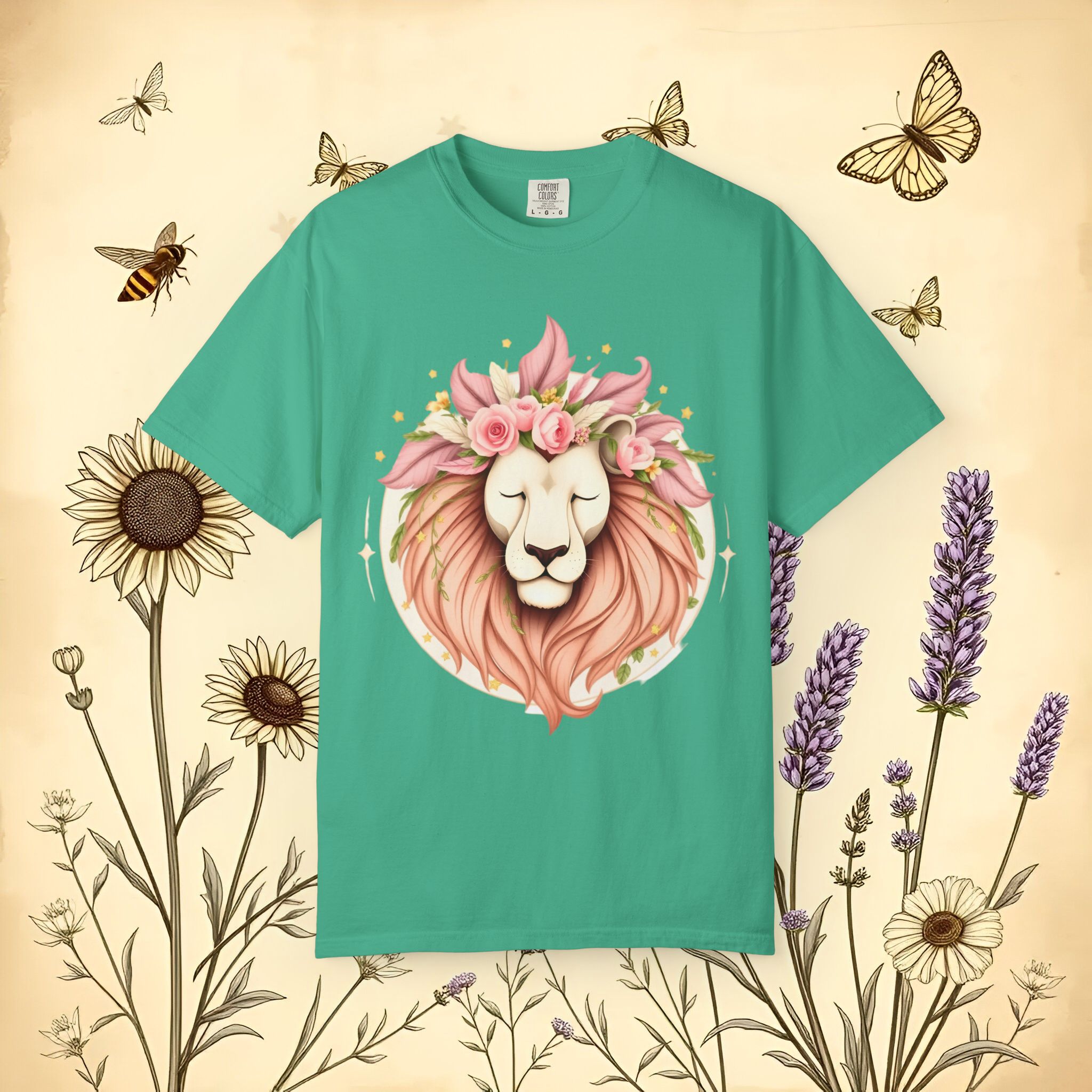Flower Crown Lion T-Shirt — Beautiful Boho Tee 2025 Top Pick - Image 22