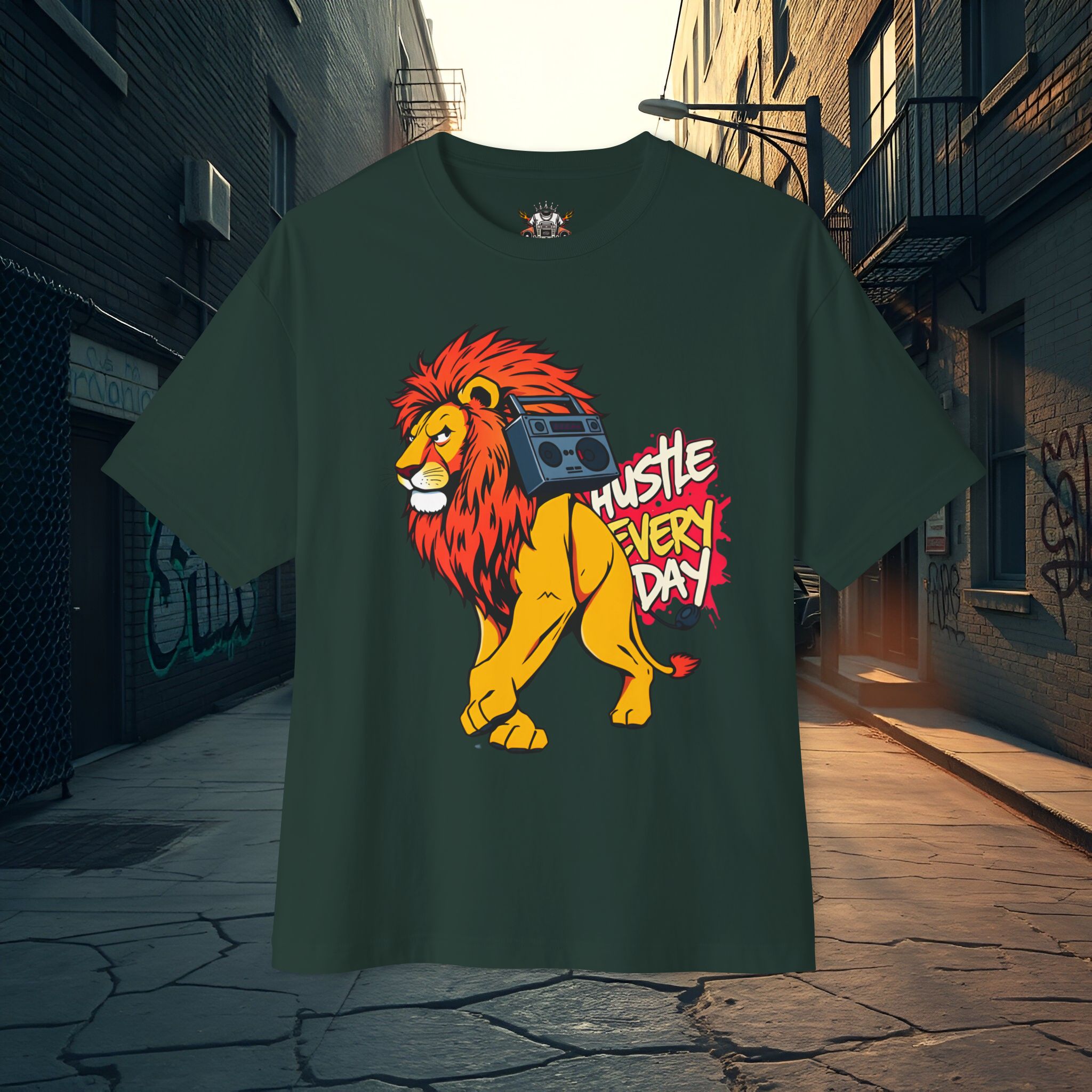 Hustle Every Day Lion T-Shirt — Bold Hustle Tee 2025 (Unisex Oversized) - Image 37