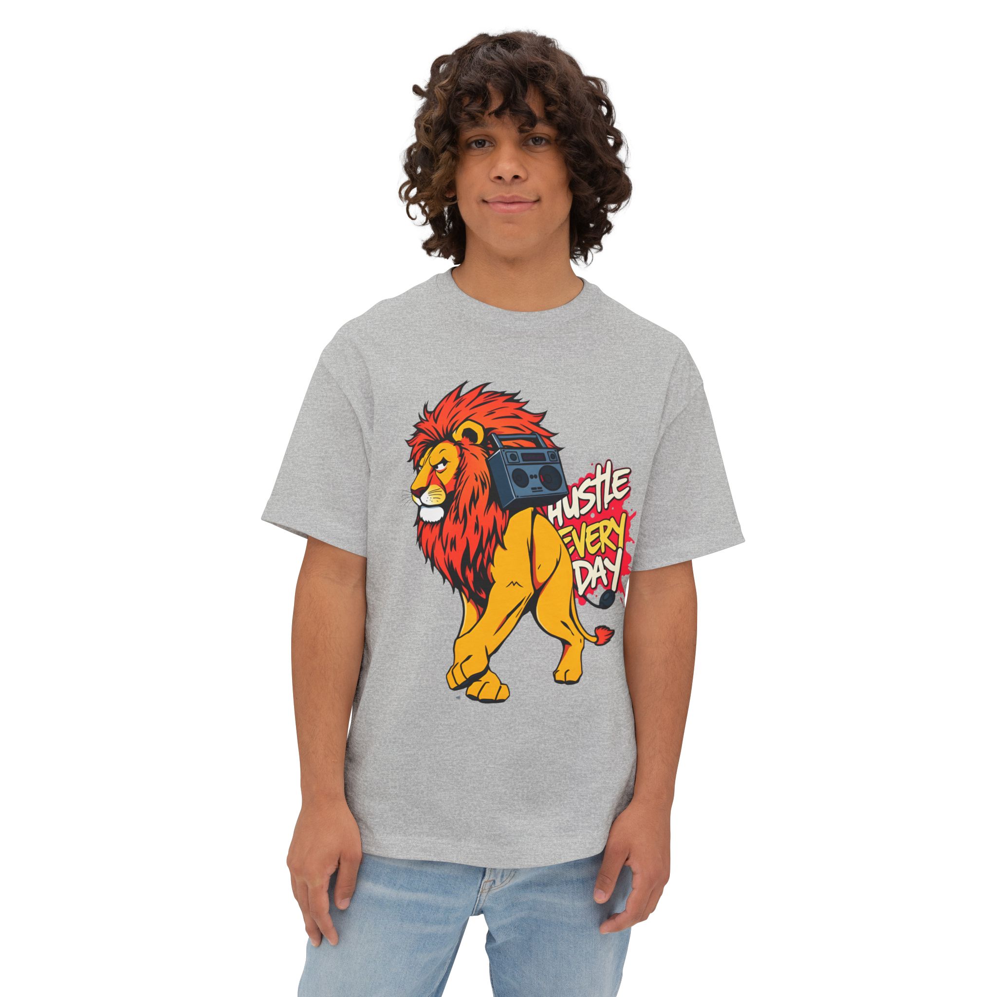 Hustle Every Day Lion T-Shirt — Bold Hustle Tee 2025 (Unisex Oversized) - Image 45