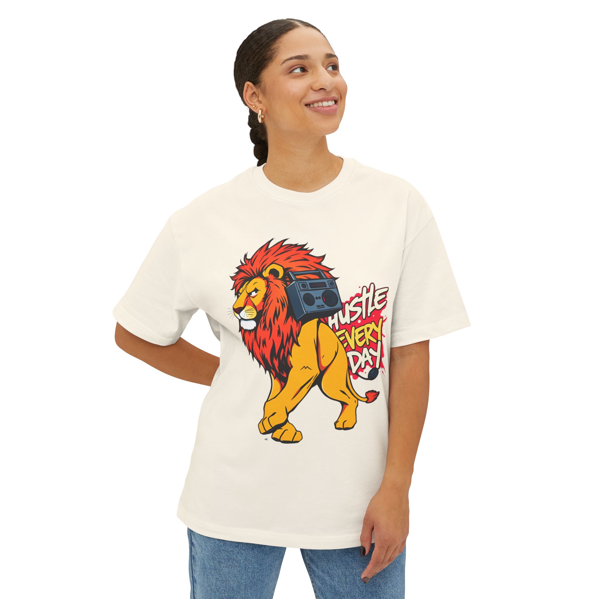 Hustle Every Day Lion T-Shirt — Bold Hustle Tee 2025 (Unisex Oversized) - Image 23
