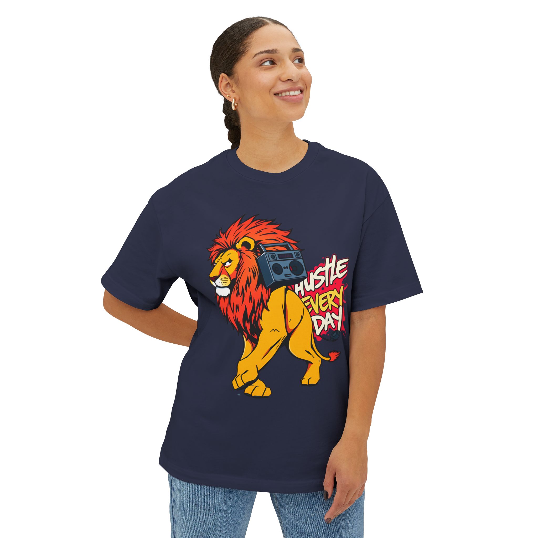 Hustle Every Day Lion T-Shirt — Bold Hustle Tee 2025 (Unisex Oversized) - Image 53