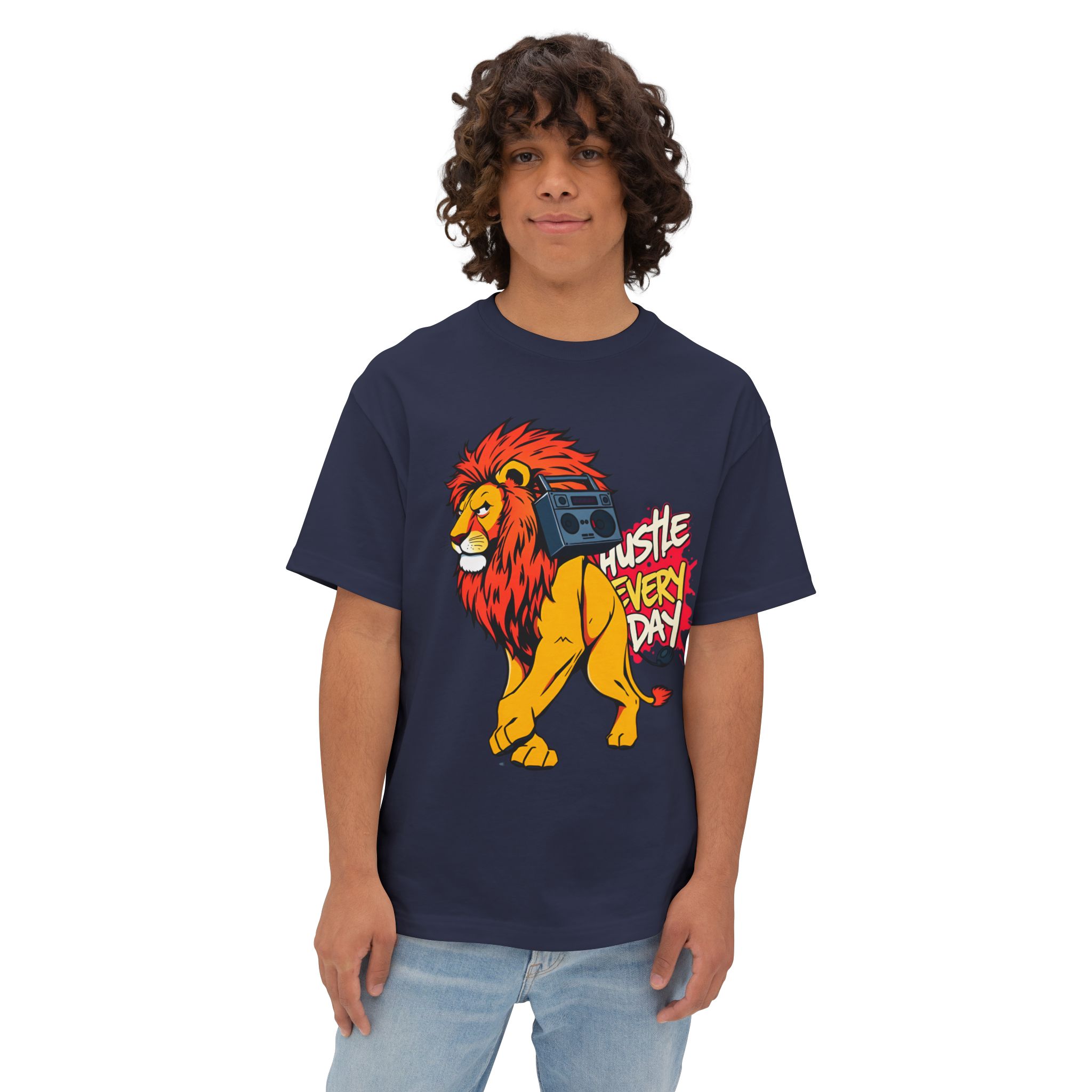 Hustle Every Day Lion T-Shirt — Bold Hustle Tee 2025 (Unisex Oversized) - Image 51
