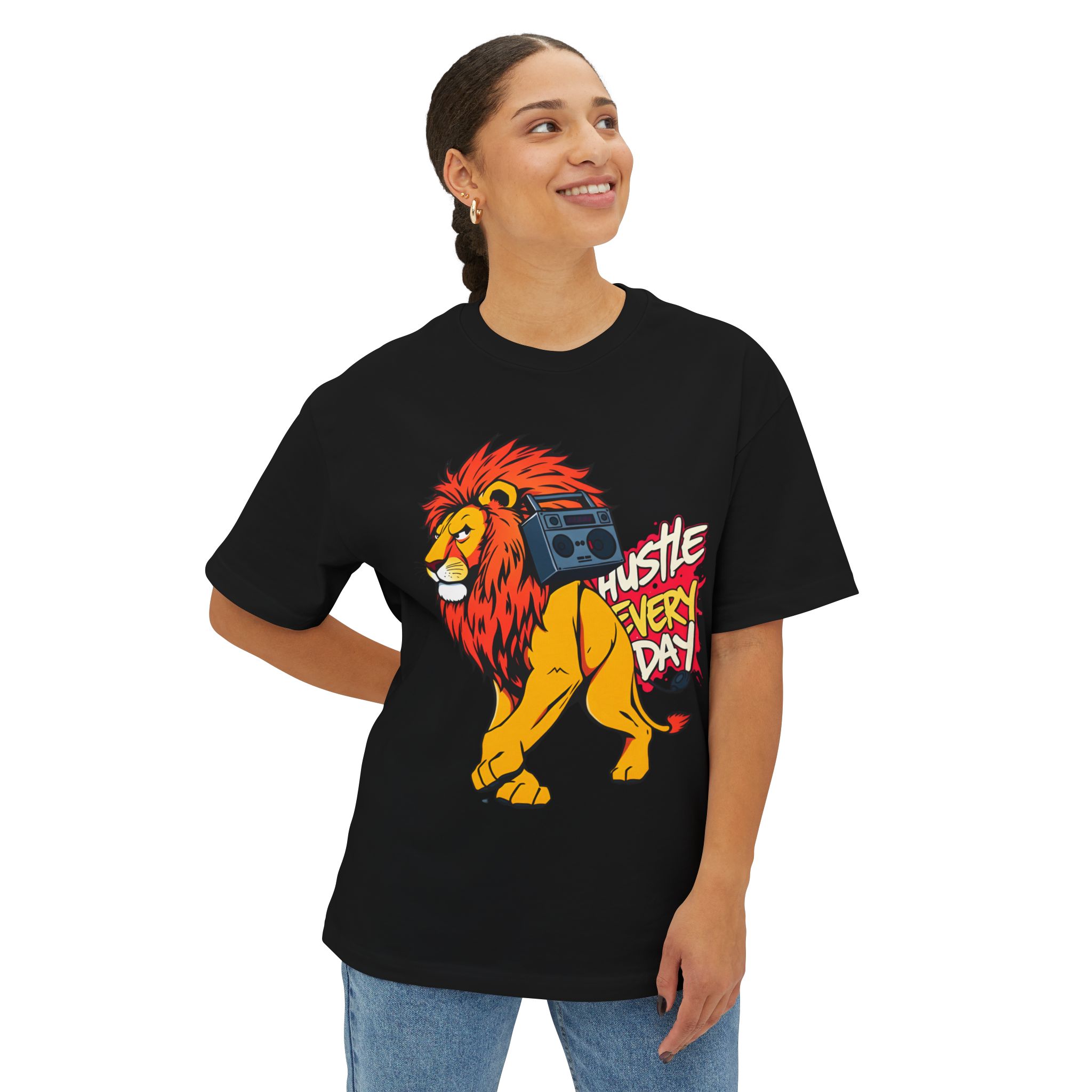 Hustle Every Day Lion T-Shirt — Bold Hustle Tee 2025 (Unisex Oversized) - Image 5