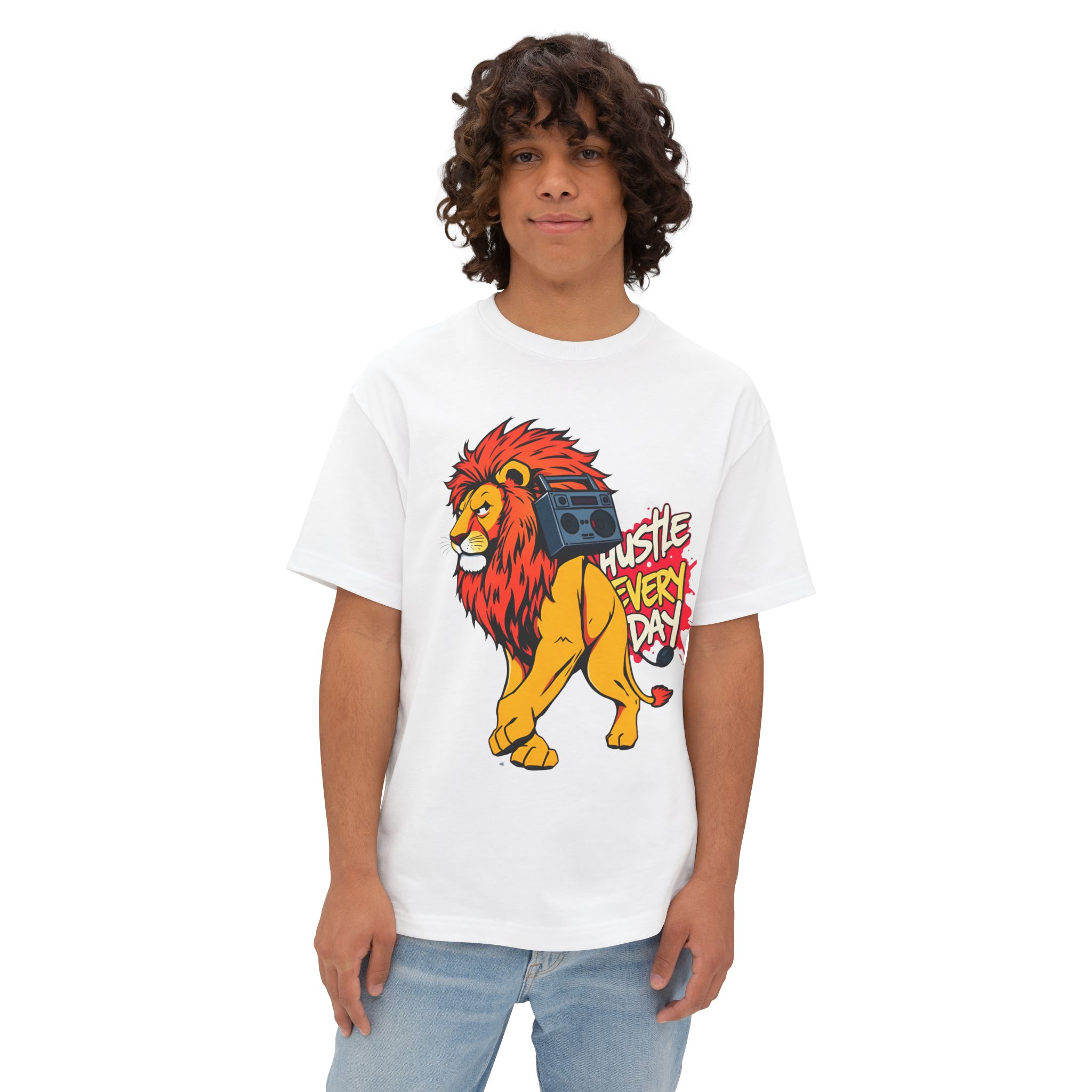 Hustle Every Day Lion T-Shirt — Bold Hustle Tee 2025 (Unisex Oversized) - Image 9