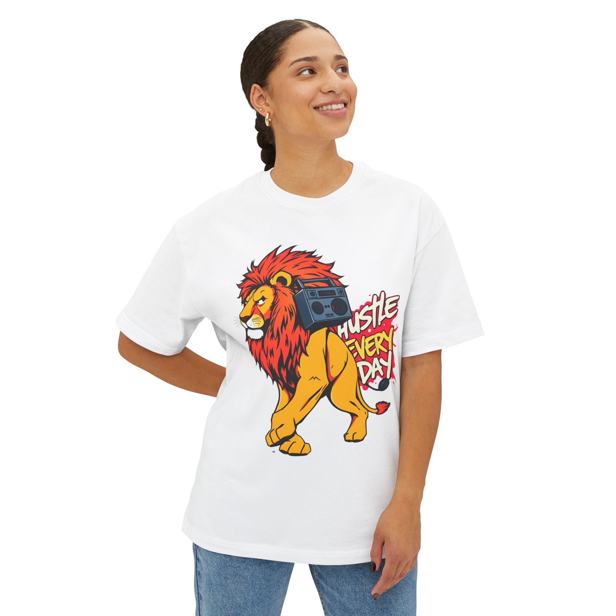 Hustle Every Day Lion T-Shirt — Bold Hustle Tee 2025 (Unisex Oversized) - Image 11
