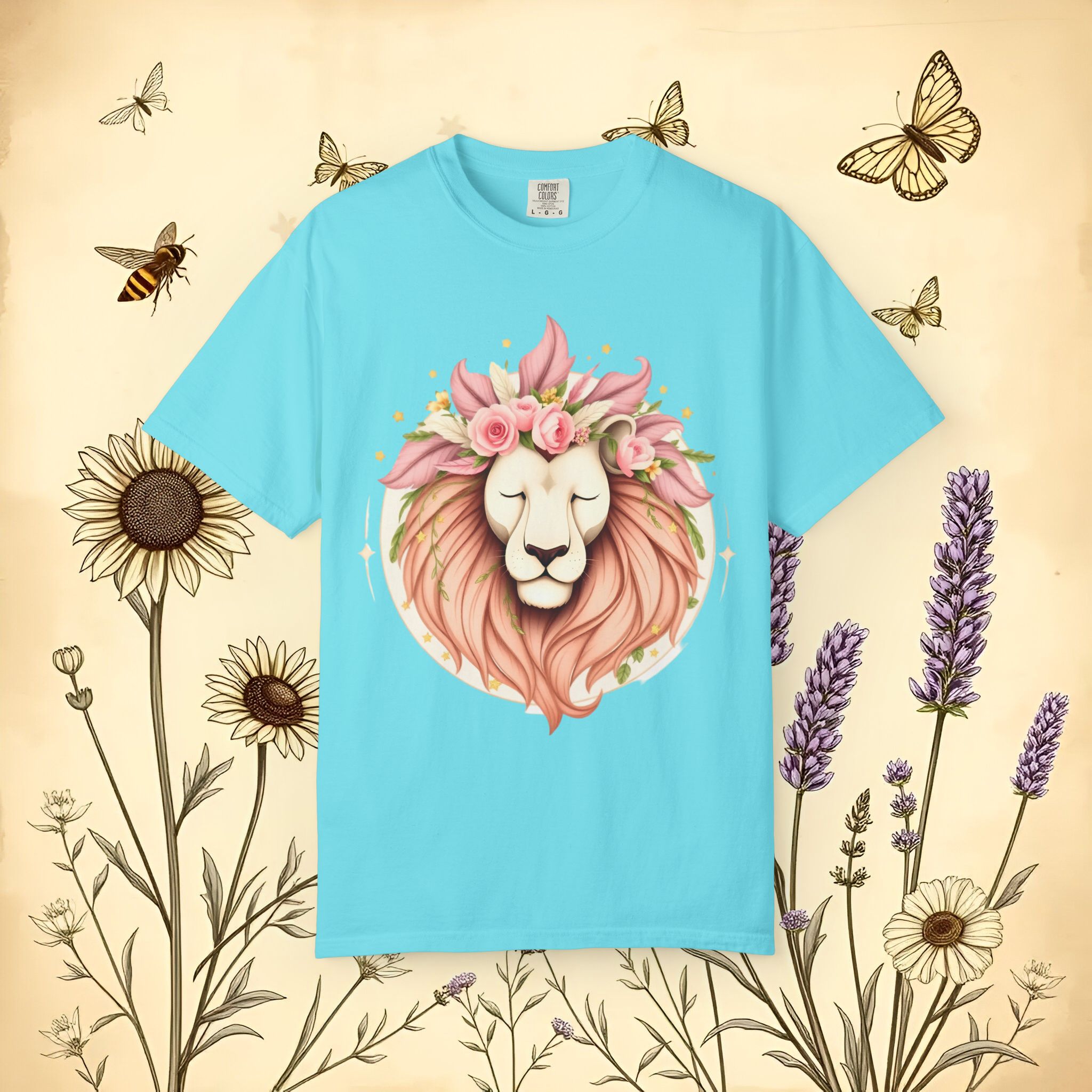 Flower Crown Lion T-Shirt — Beautiful Boho Tee 2025 Top Pick - Image 36