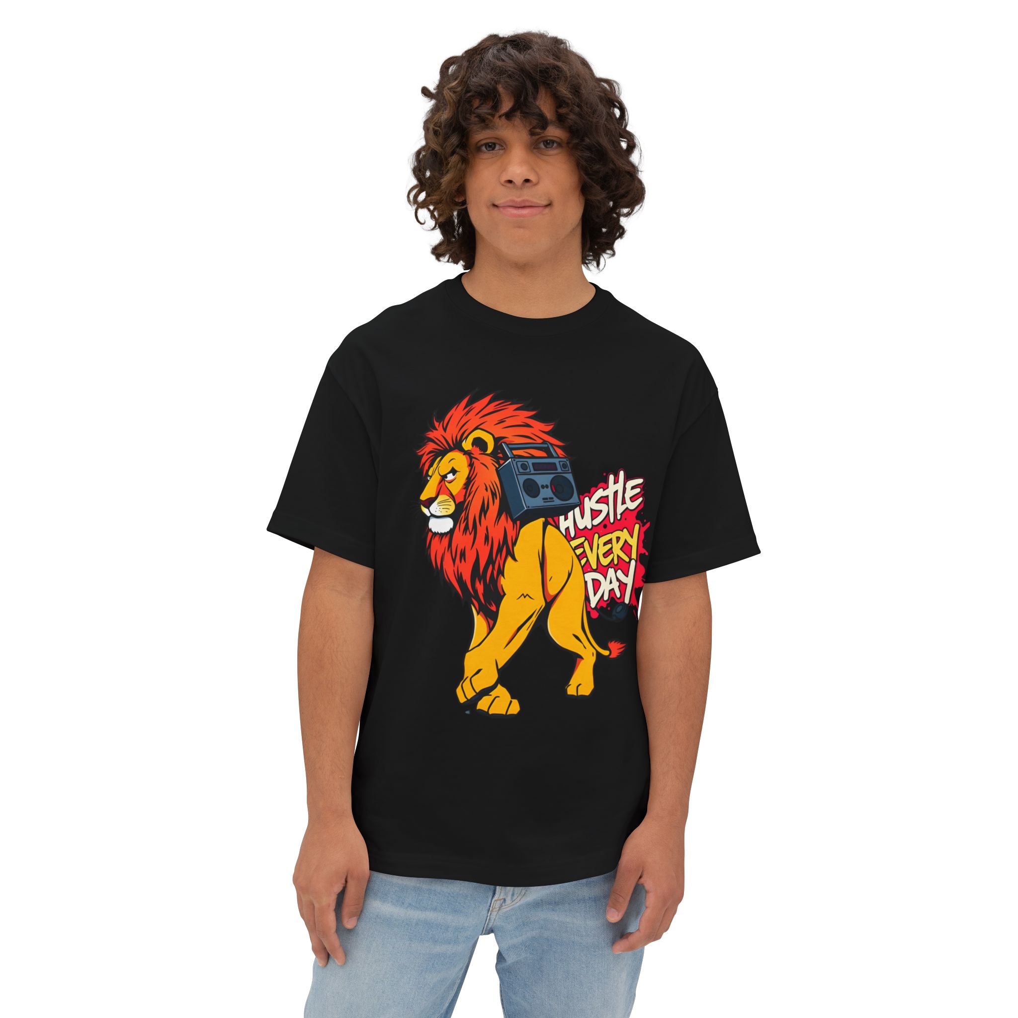 Hustle Every Day Lion T-Shirt — Bold Hustle Tee 2025 (Unisex Oversized) - Image 3